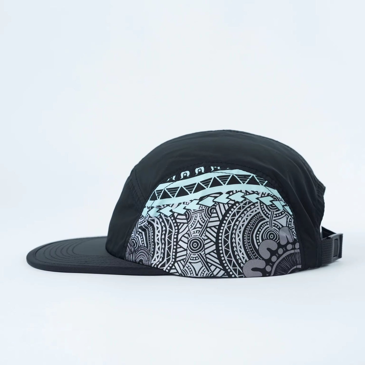 5 panel cap - black