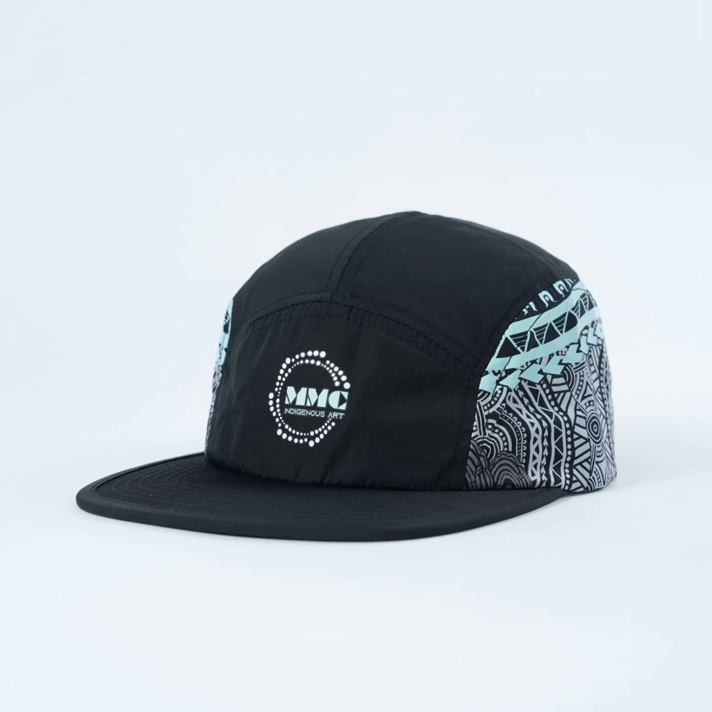 5 panel cap - black